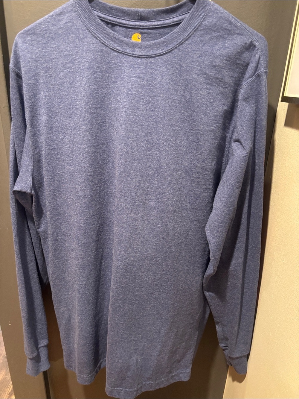 Carhartt Men's Long-Sleeve Crew in Heather Blue
